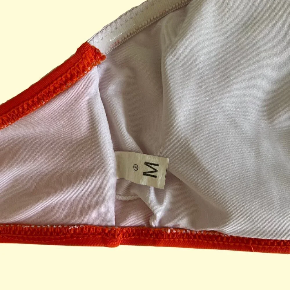 Red/Orange Cupshe Bikini Swimsuit Top with Front Cutout